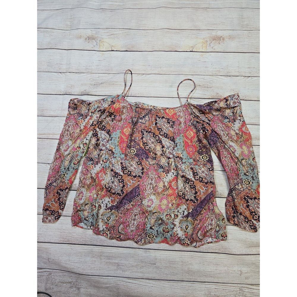 Nicole Miller Artelier AZALEA  Georgette Cold Shoulder Blouse, US Petite‎ - Picture 7 of 9